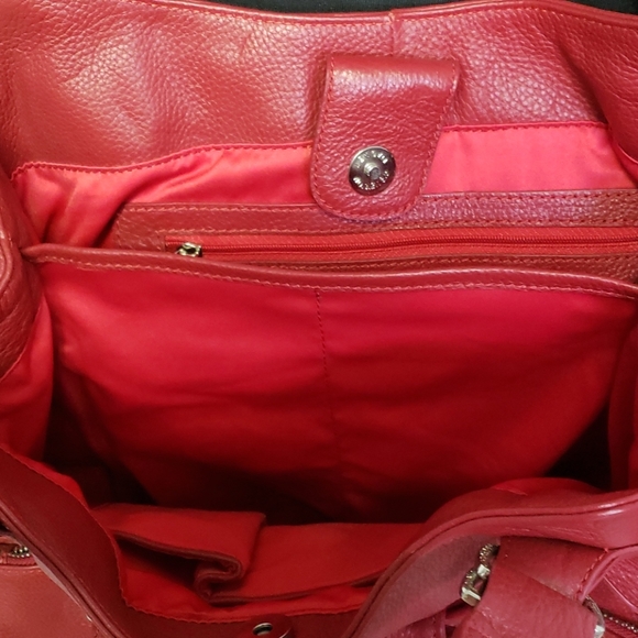 Red leather tote - Picture 2 of 4